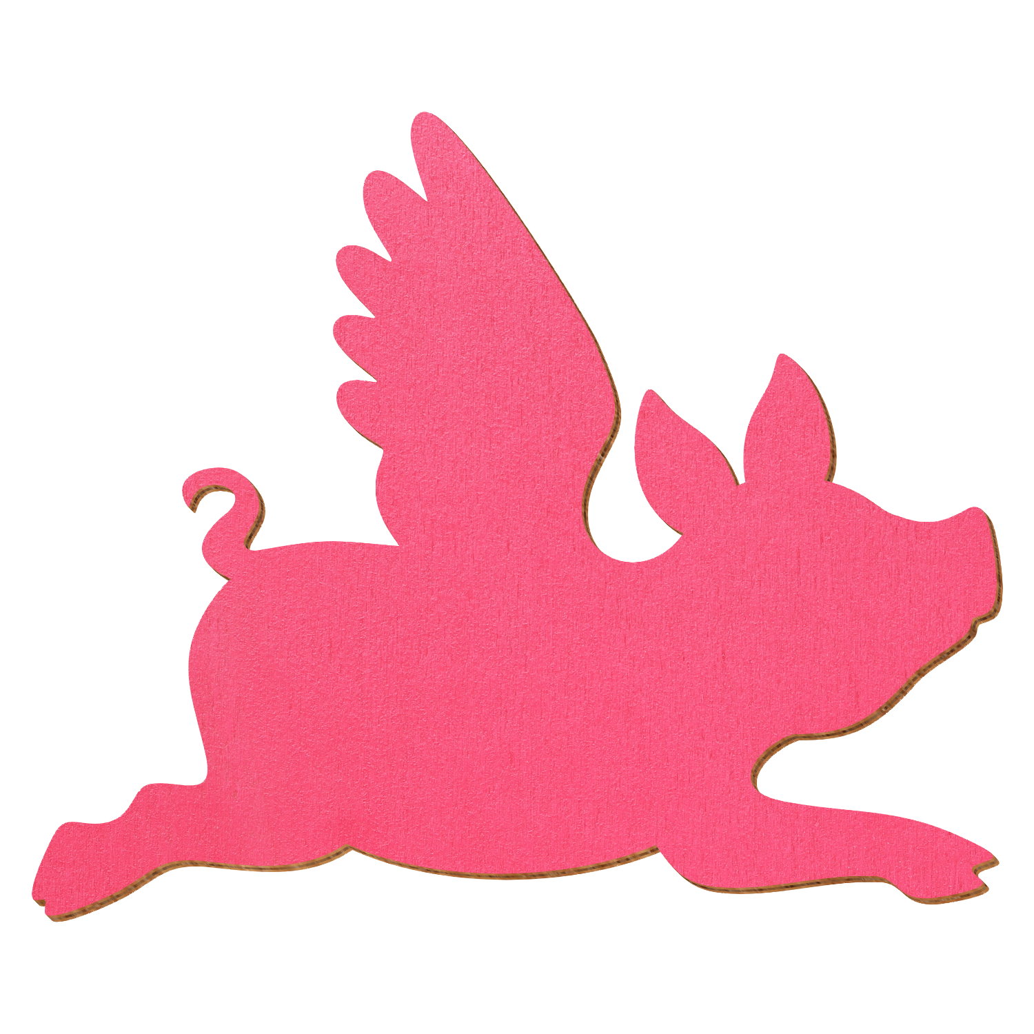 Fliegendes Schwein Pink Holz Zuschnitt 3-50cm