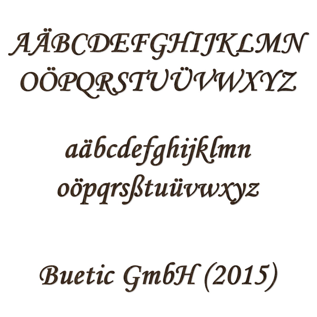 Furnier Buchstaben MT dunkle Wenge