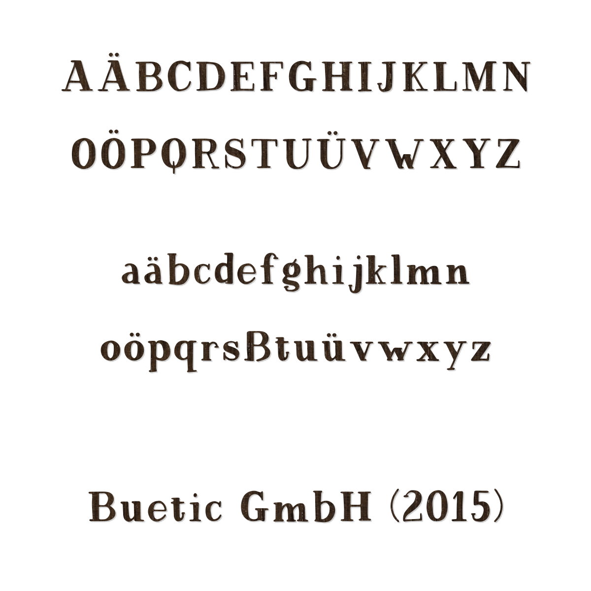 Furnier Buchstaben Magnolia dunkle Wenge