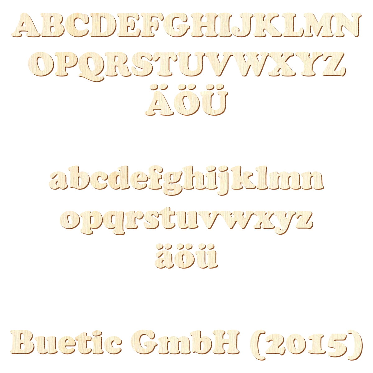 Holz Buchstaben Cooper selbstklebend