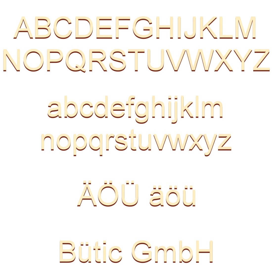 Holz Buchstaben Arial selbstklebend