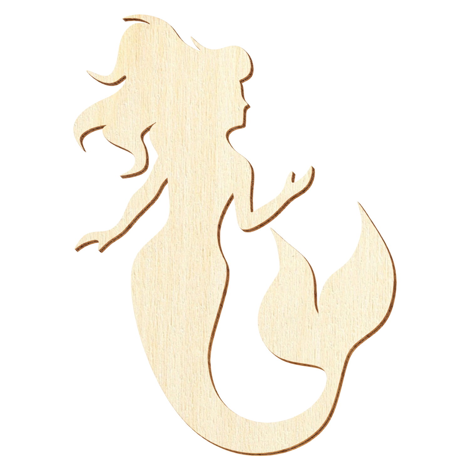 Mermaid Meerjungfrau V1 Holz Zuschnitt 3-50cm