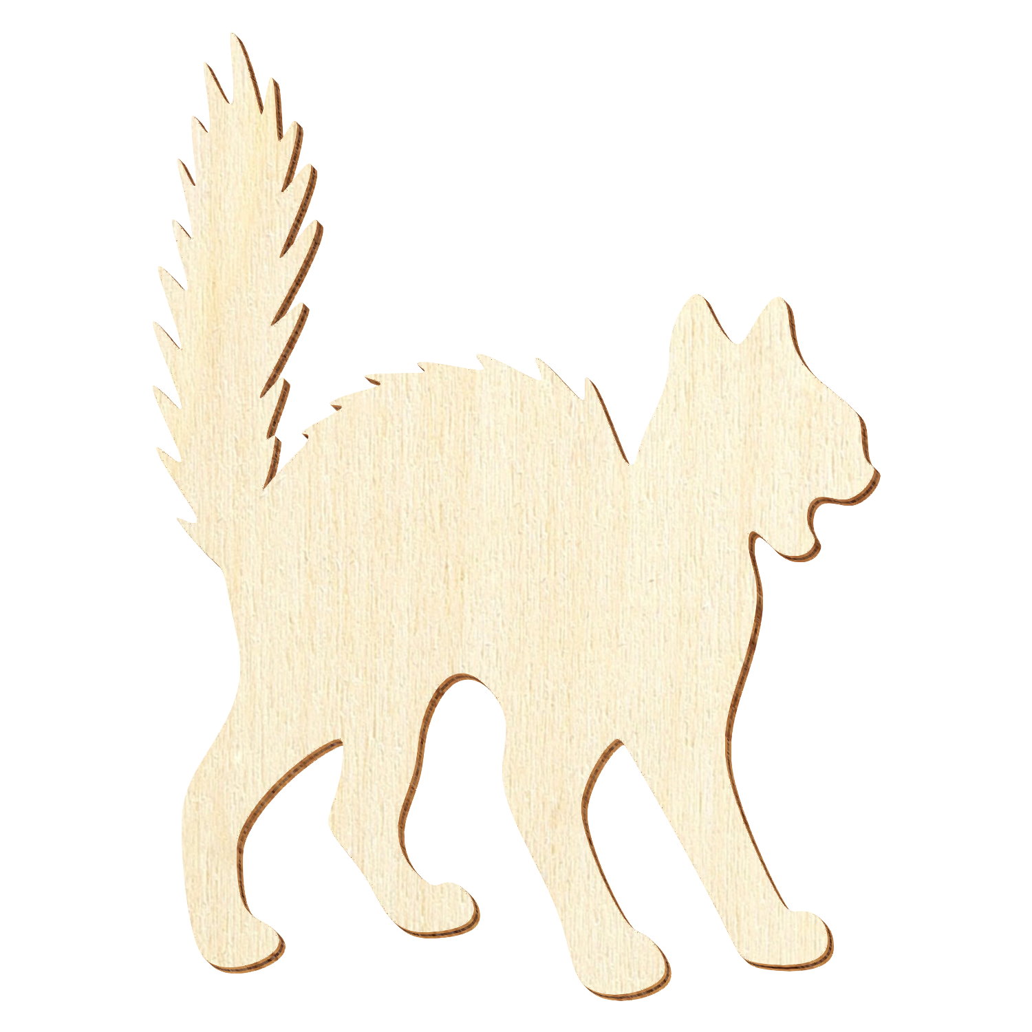 Hexenkatze Fauchende Katze Holz Zuschnitt 3-50cm