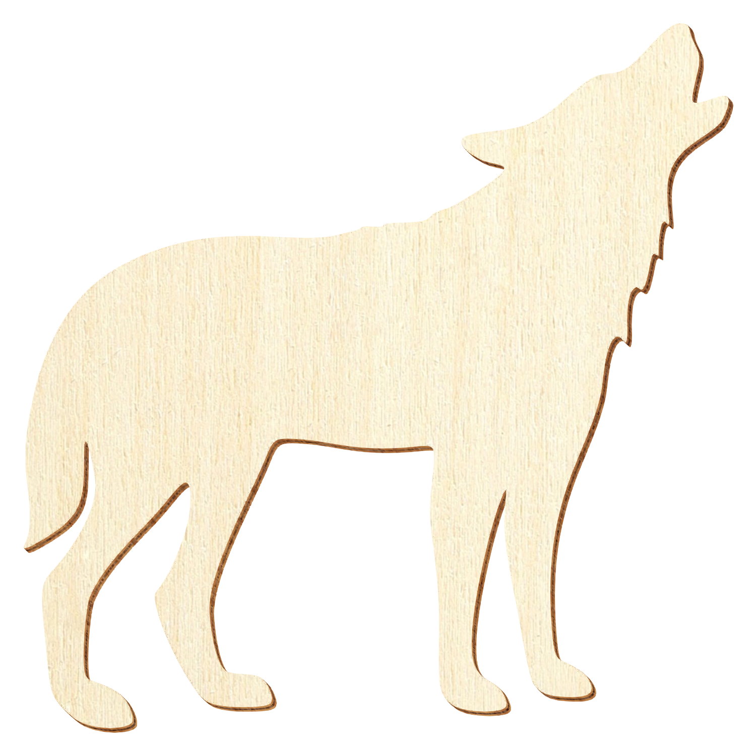 Heulender Wolf Holz Zuschnitt 3-50cm