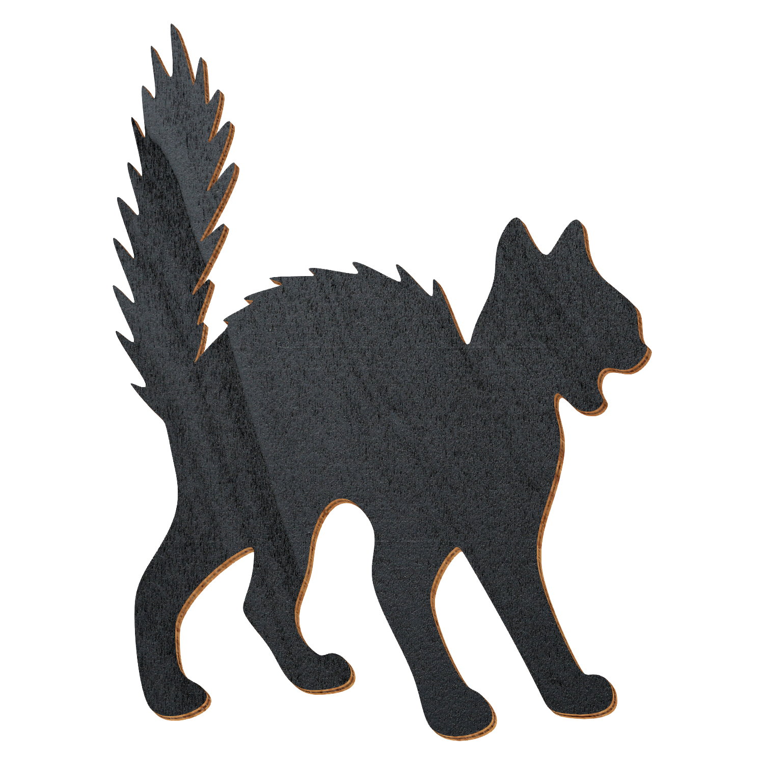 Hexenkatze Fauchende Katze Schwarz Holz Zuschnitt 3-50cm