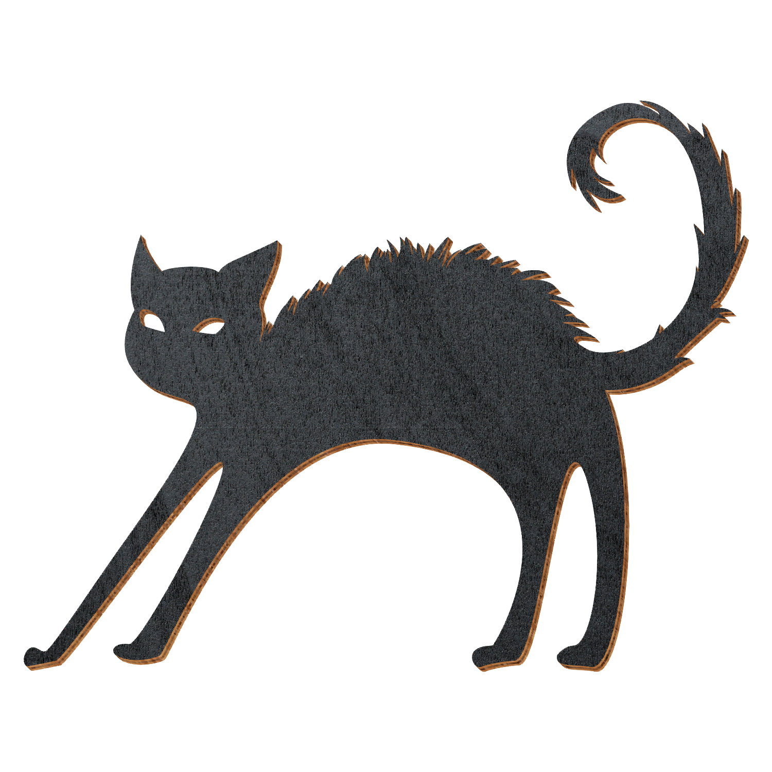 Katze mit Buckel Schwarz Holz Zuschnitt 5-50cm