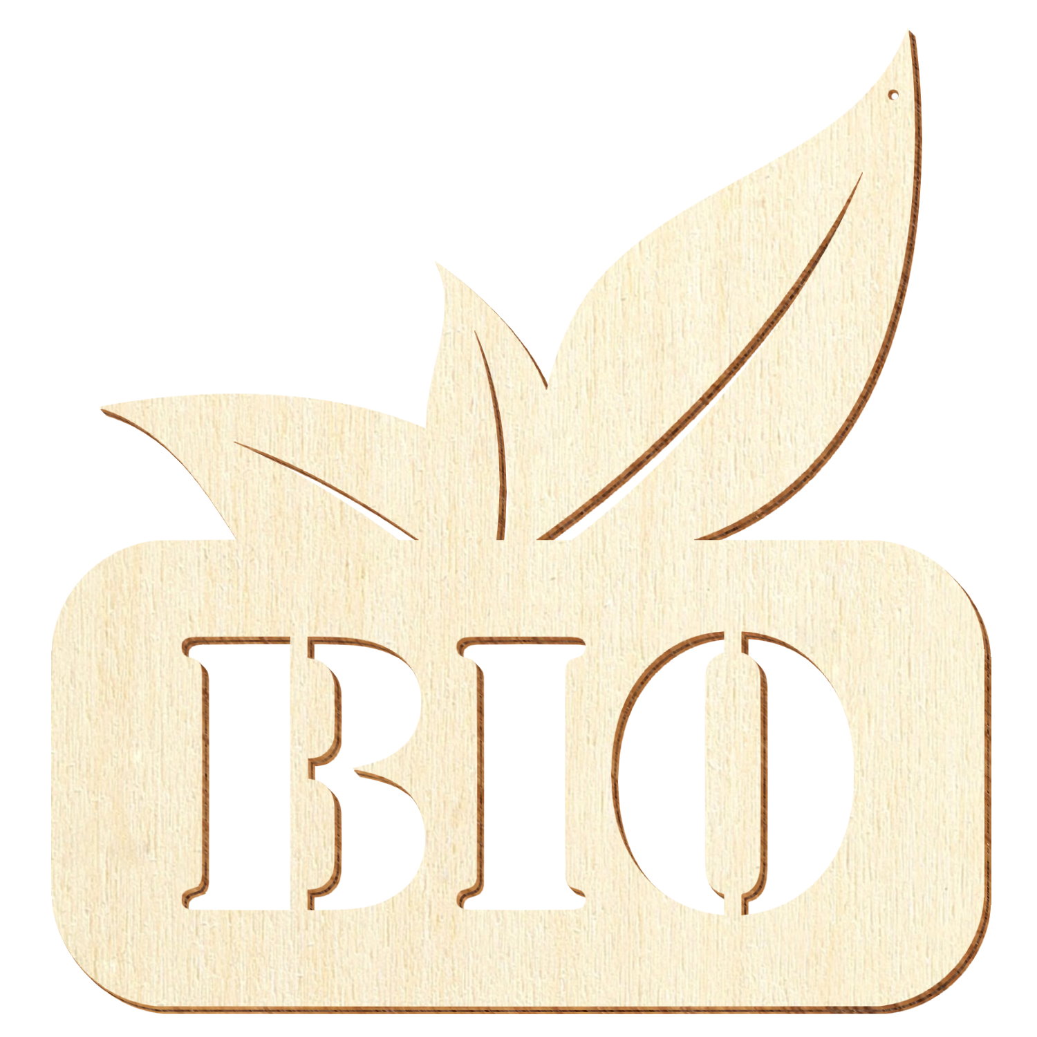 BIO Etikett Label mit Loch Holz Zuschnitt 5-50cm