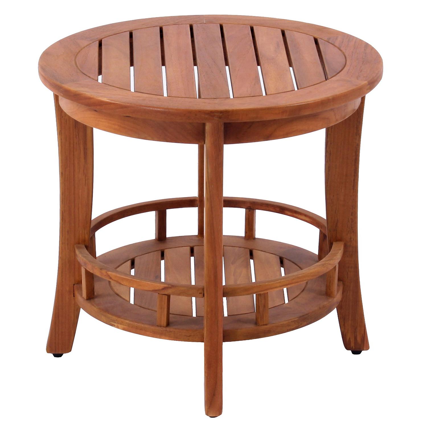 Badezimmer Tisch Teakholz Ø 51cm x 47cm