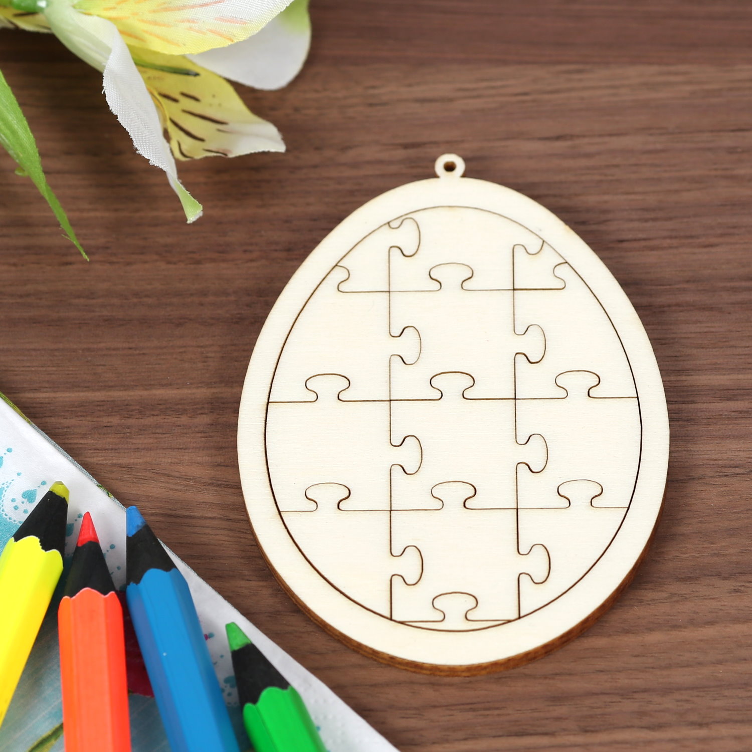 Puzzle Osterei Set Holz Zuschnitt 10-30cm