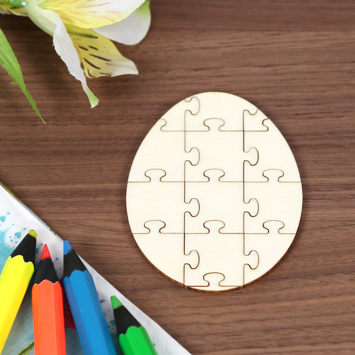 Puzzle Osterei Holz Zuschnitt 10-30cm
