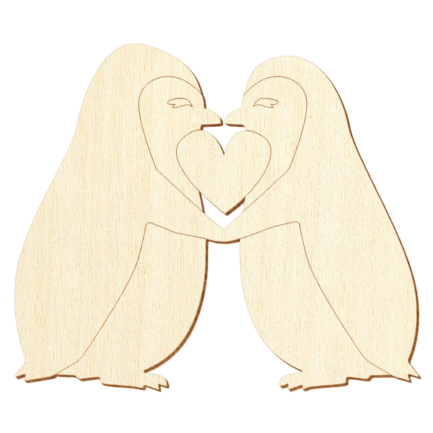 Verliebte Pinguine V1 Holz Zuschnitt 5-50cm