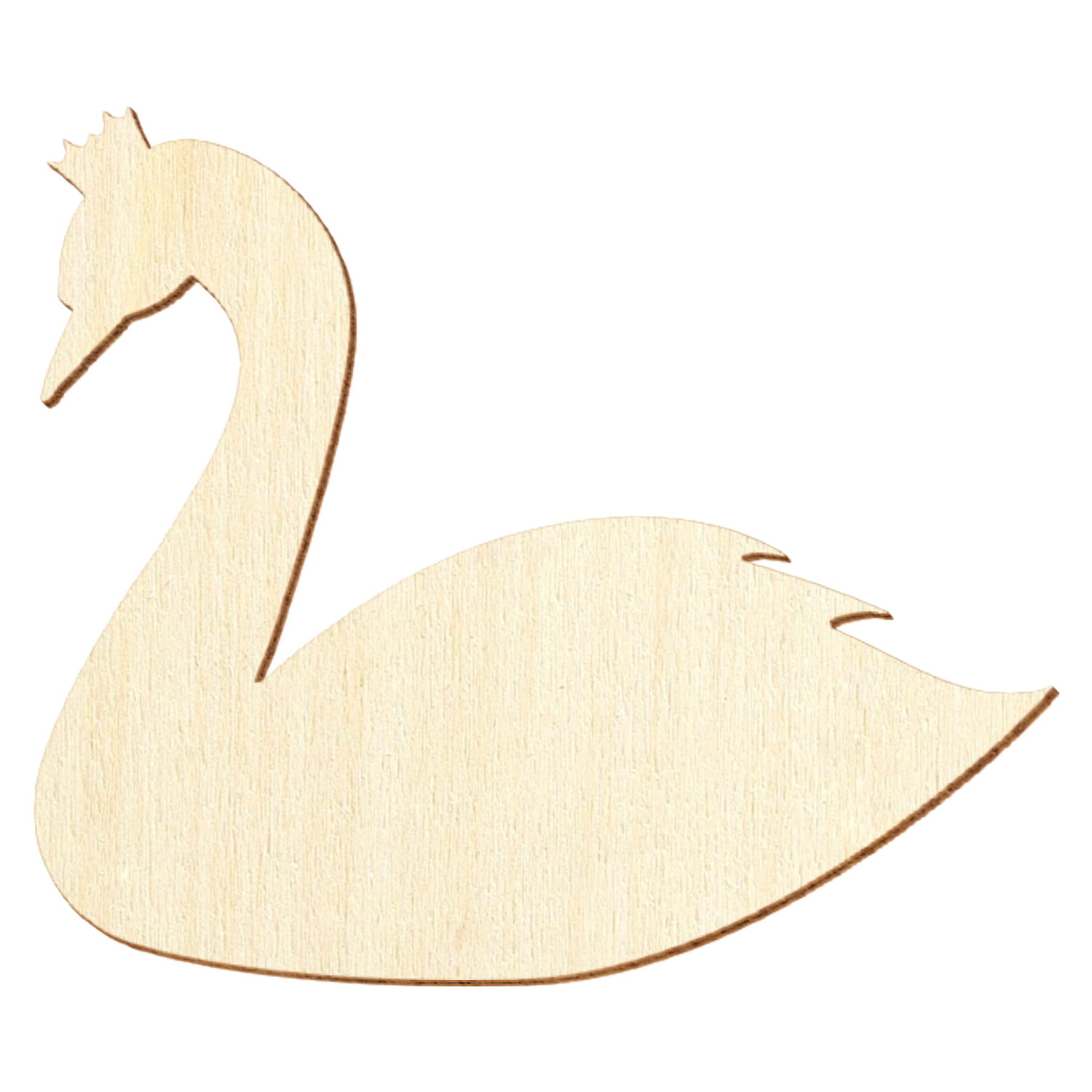 Schwan mit Krone Holz Zuschnitt 3-50cm