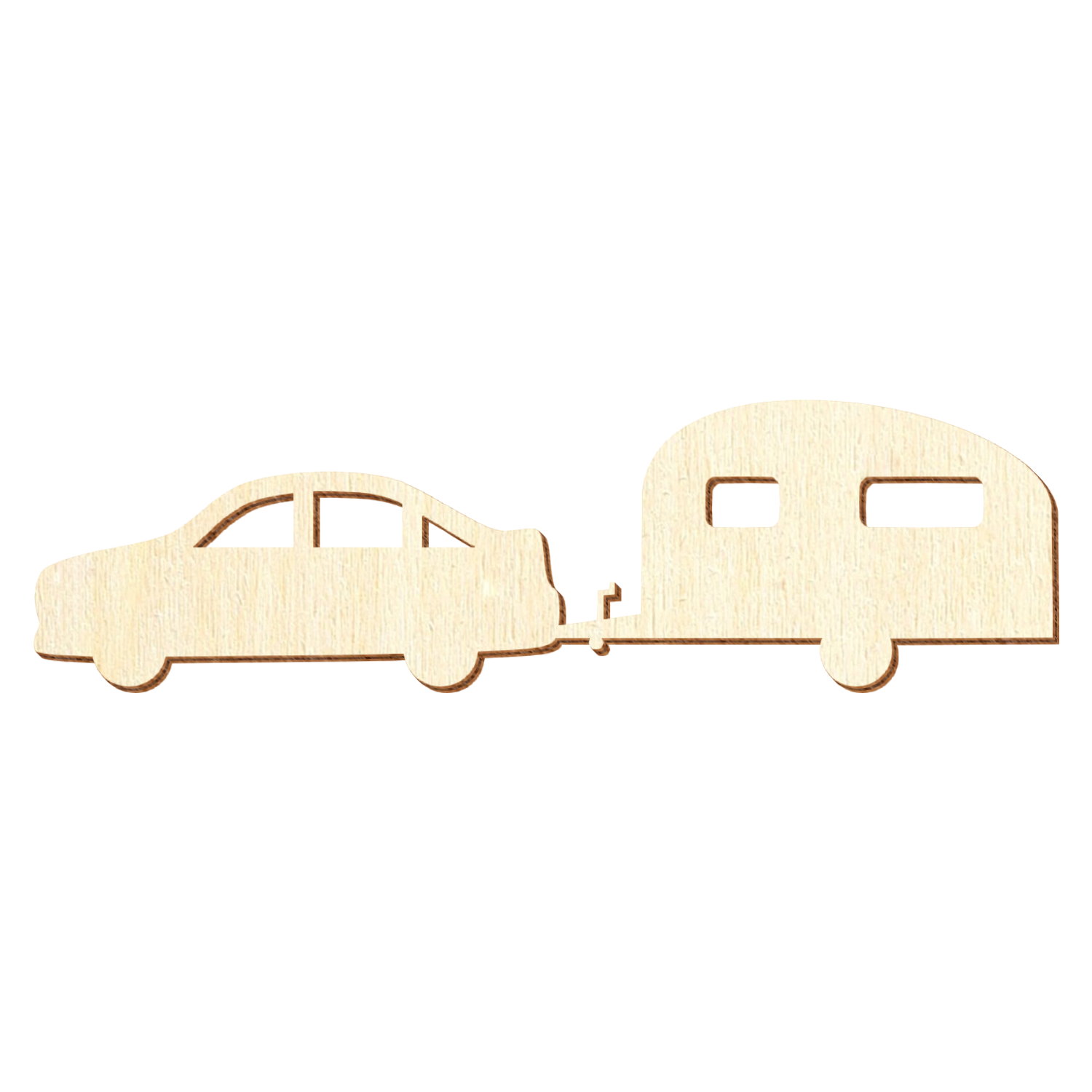 Auto V4 mit Wohnwagen Holz Zuschnitt 5-50cm