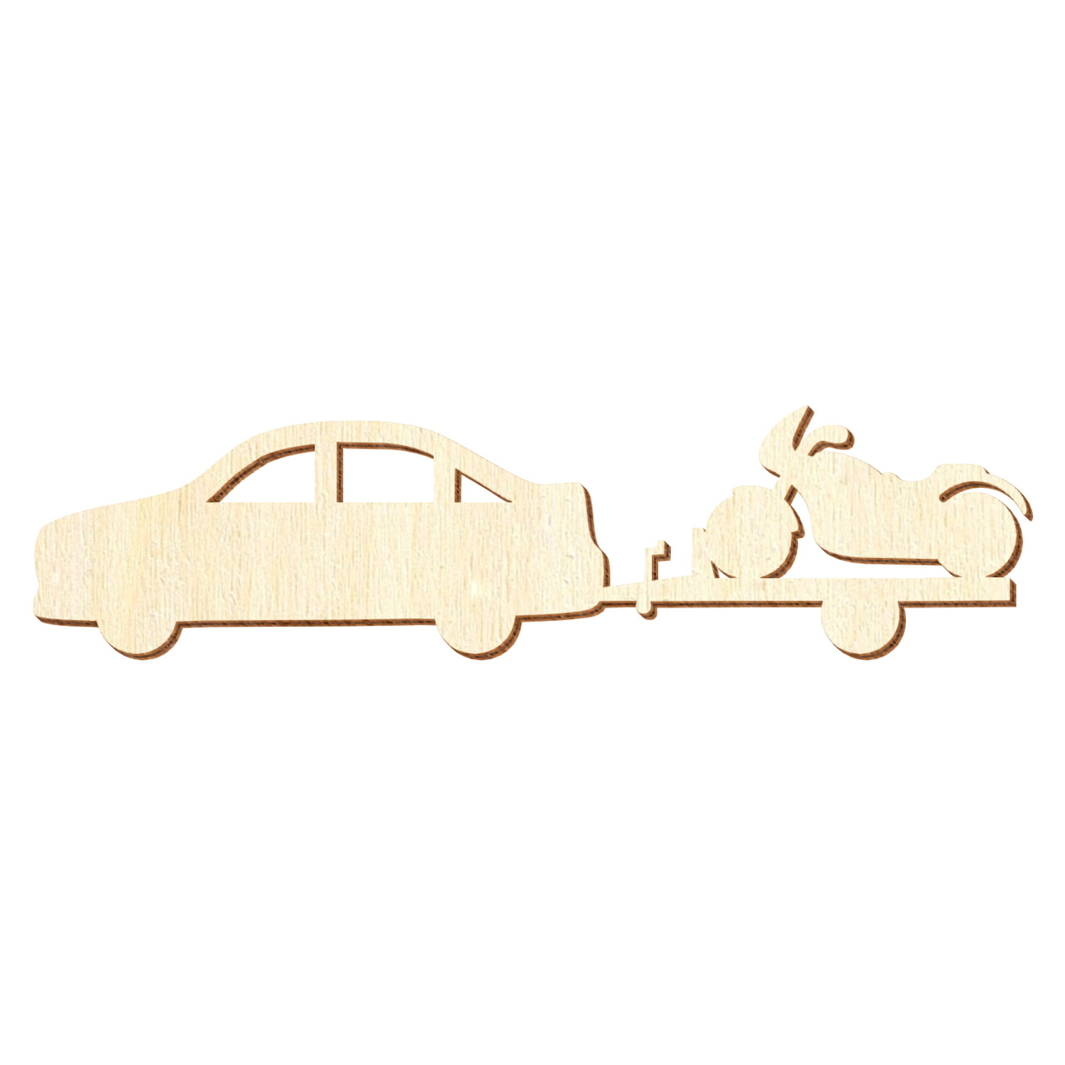 Auto V5 mit Motorradanhänger Holz Zuschnitt 5-50cm