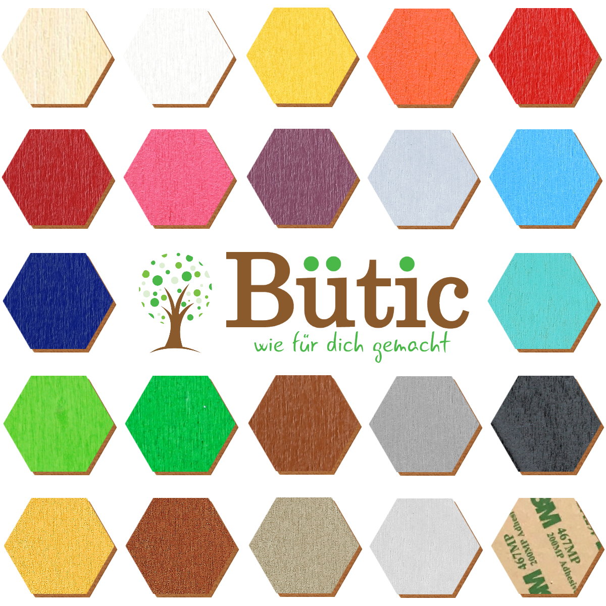 Hexagon Sechseck Multiauswahl Holz Zuschnitt 1-50cm