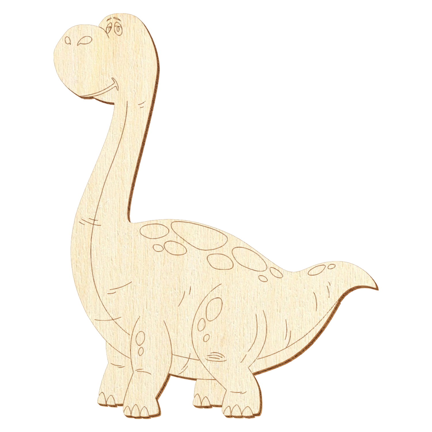 Drolliger Brontosaurus V1 Holz Zuschnitt 3-50cm