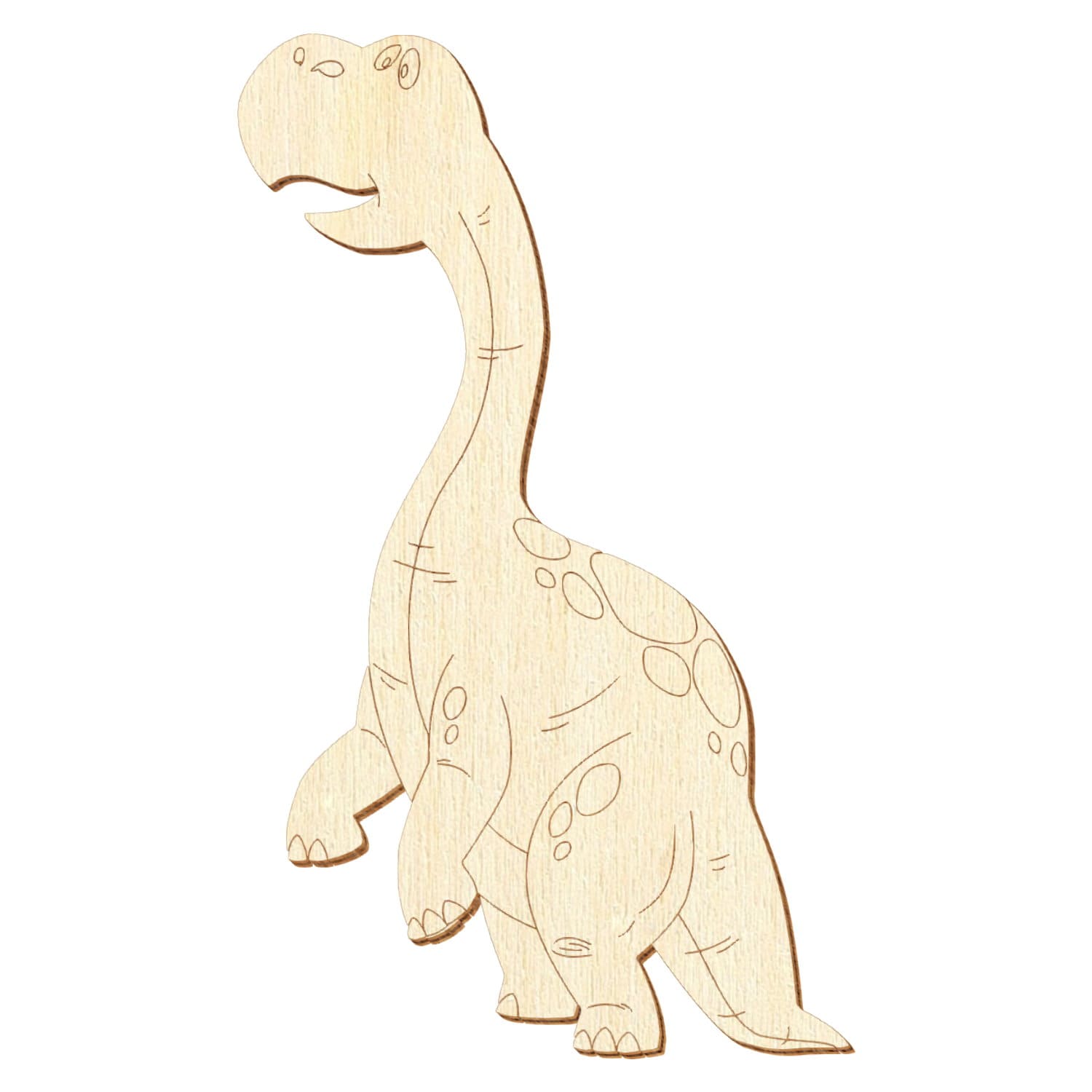 Drolliger Brontosaurus V4 Holz Zuschnitt 3-50cm