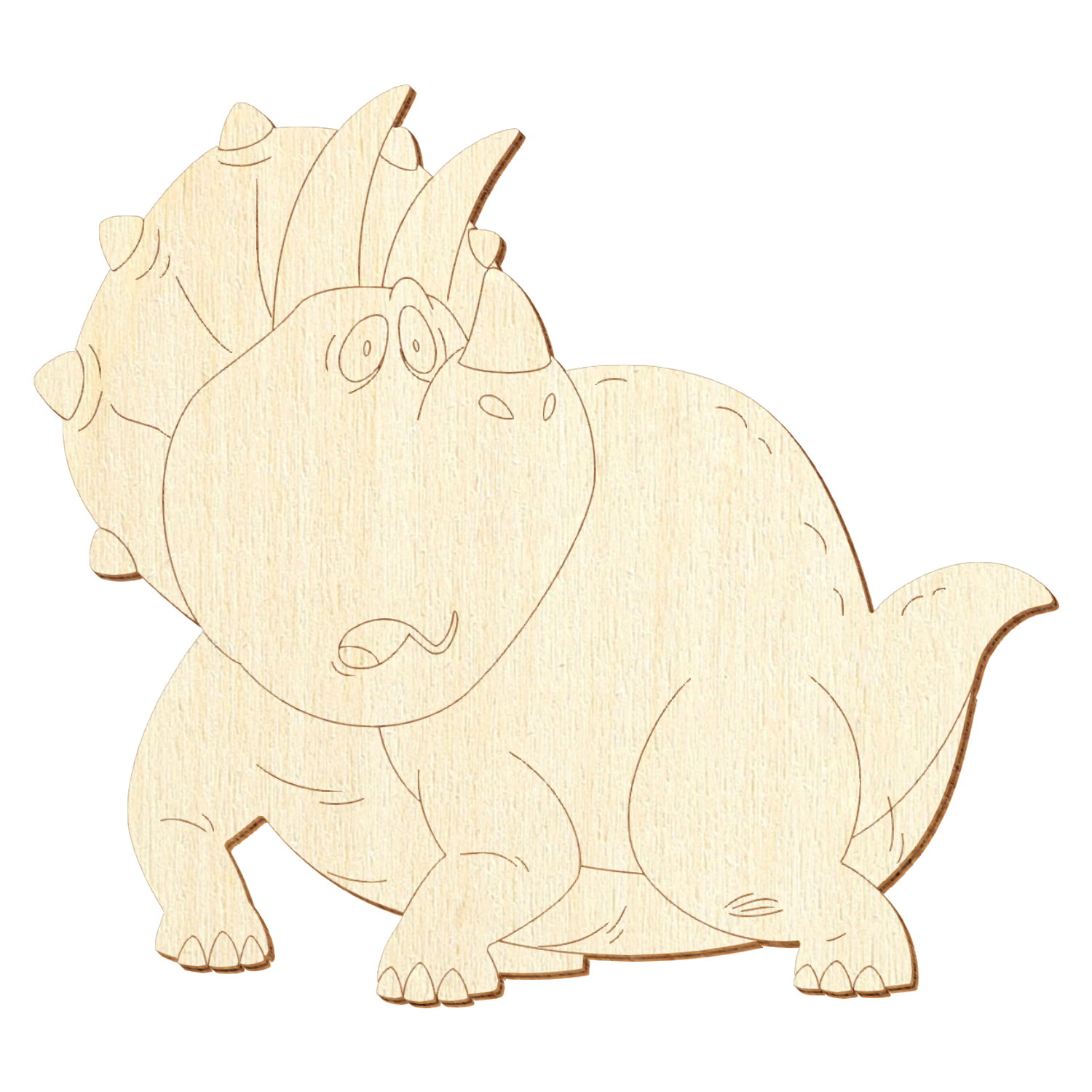 Drolliger Triceratops V2 Holz Zuschnitt 3-50cm