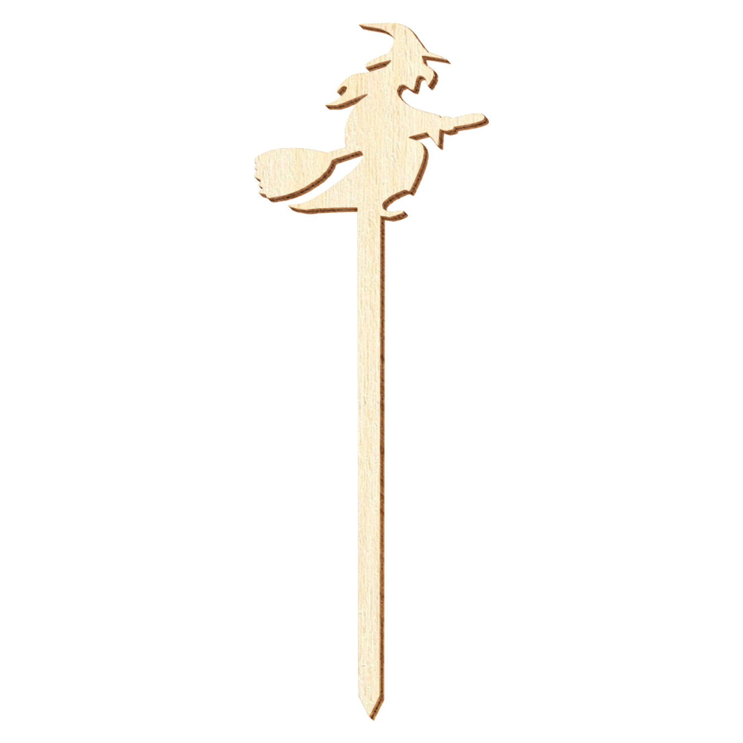 Halloween Hexe V1 Holz Blumenstecker 10-50cm