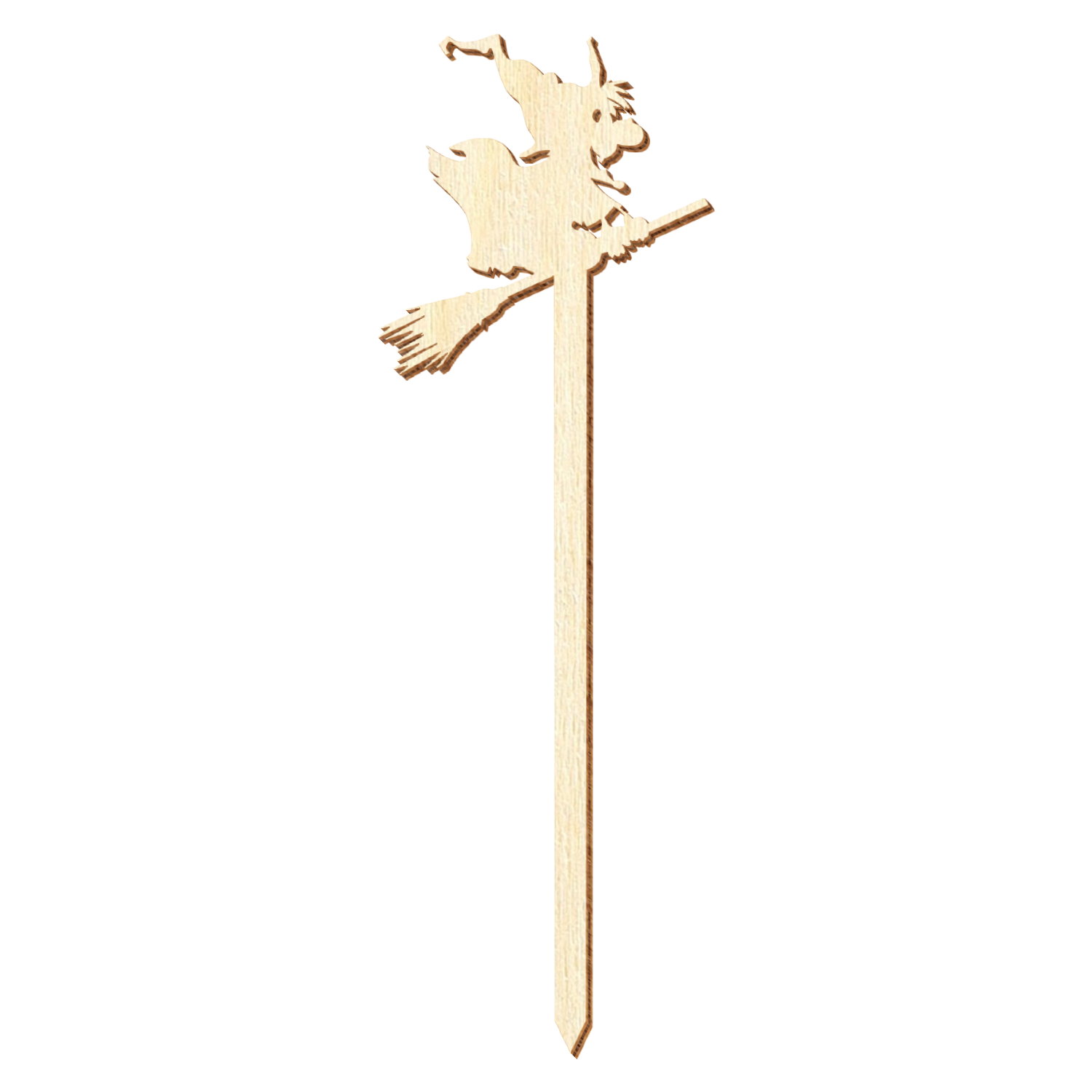 Halloween Hexe V2 Holz Blumenstecker 15-50cm
