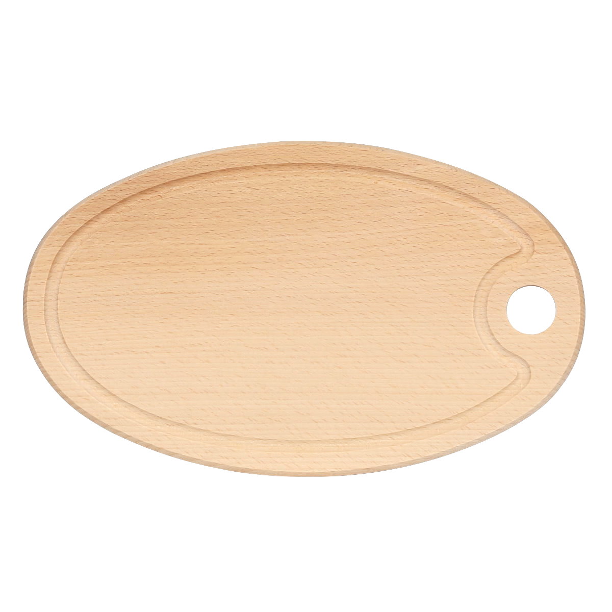 Schneidebrett oval mit Saftrille Buche