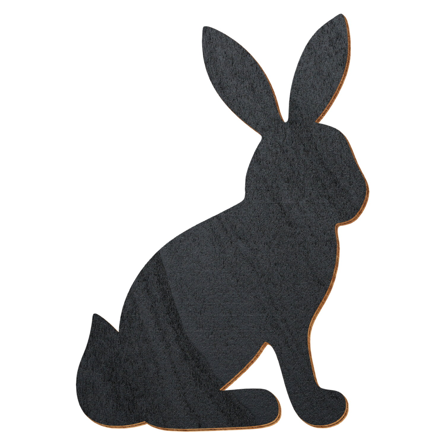 Sitzender Hase Schwarz Holz Zuschnitt 3-50cm