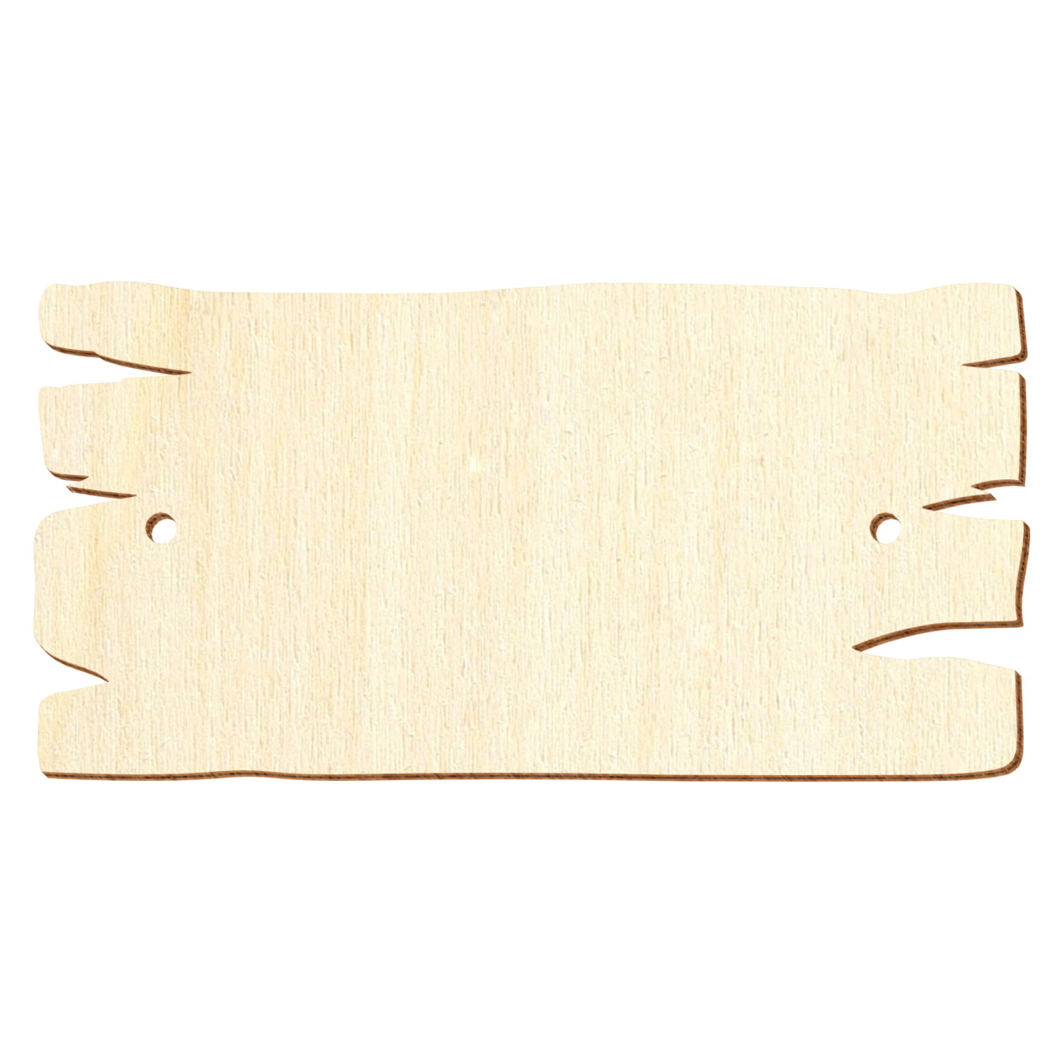 Schild Holzbrettoptik 2 Löcher horizontal Holz Zuschnitt 5-50cm