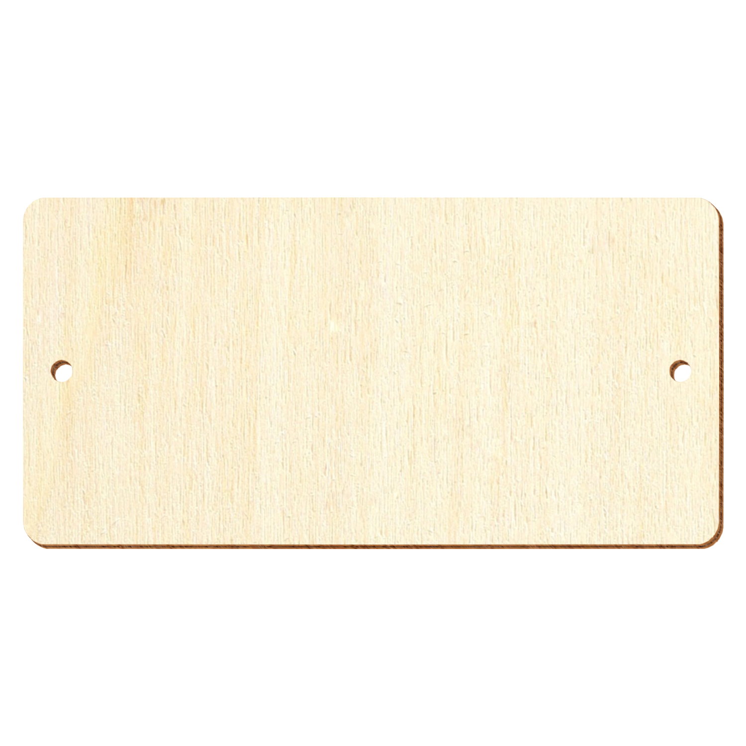 Rechteck gerundet 2 Löcher horizontal Holz Zuschnitt 3-50cm