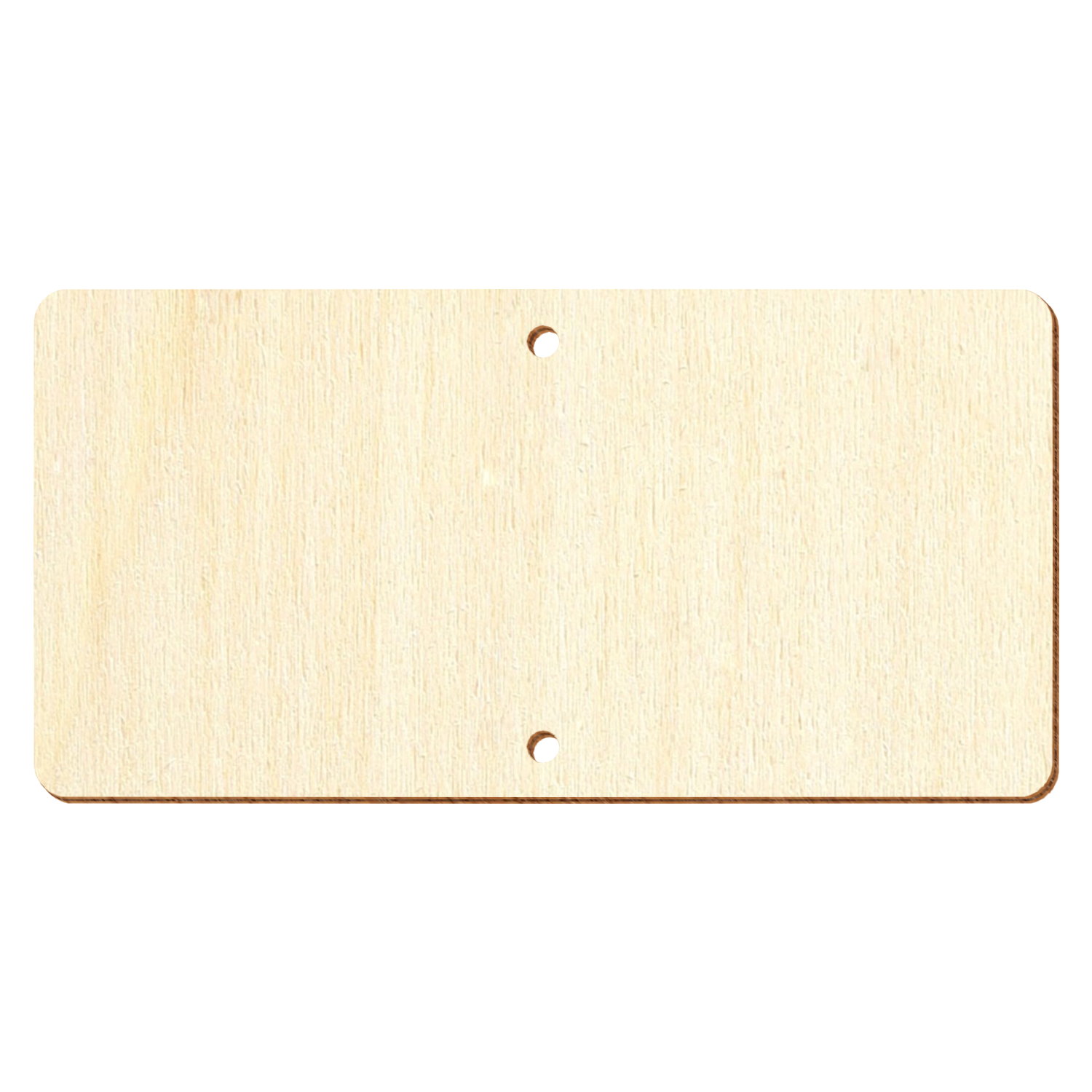 Rechteck gerundet 2 Löcher vertikal Holz Zuschnitt 3-50cm