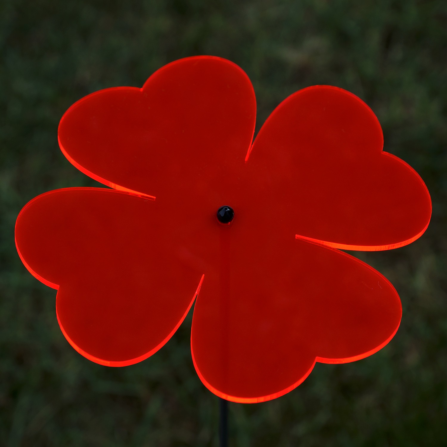 Acrylglas Sonnenfänger Kleeblatt neonrot