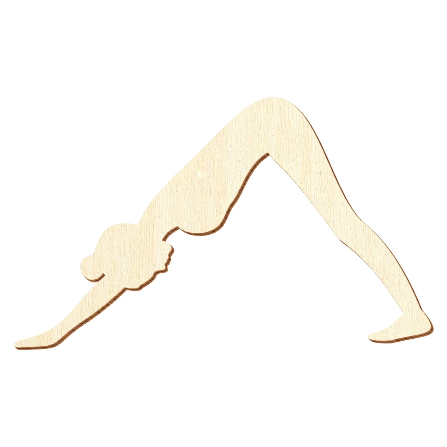 Yogaposition Herabschauender Hund Holz Zuschnitt 5-50cm