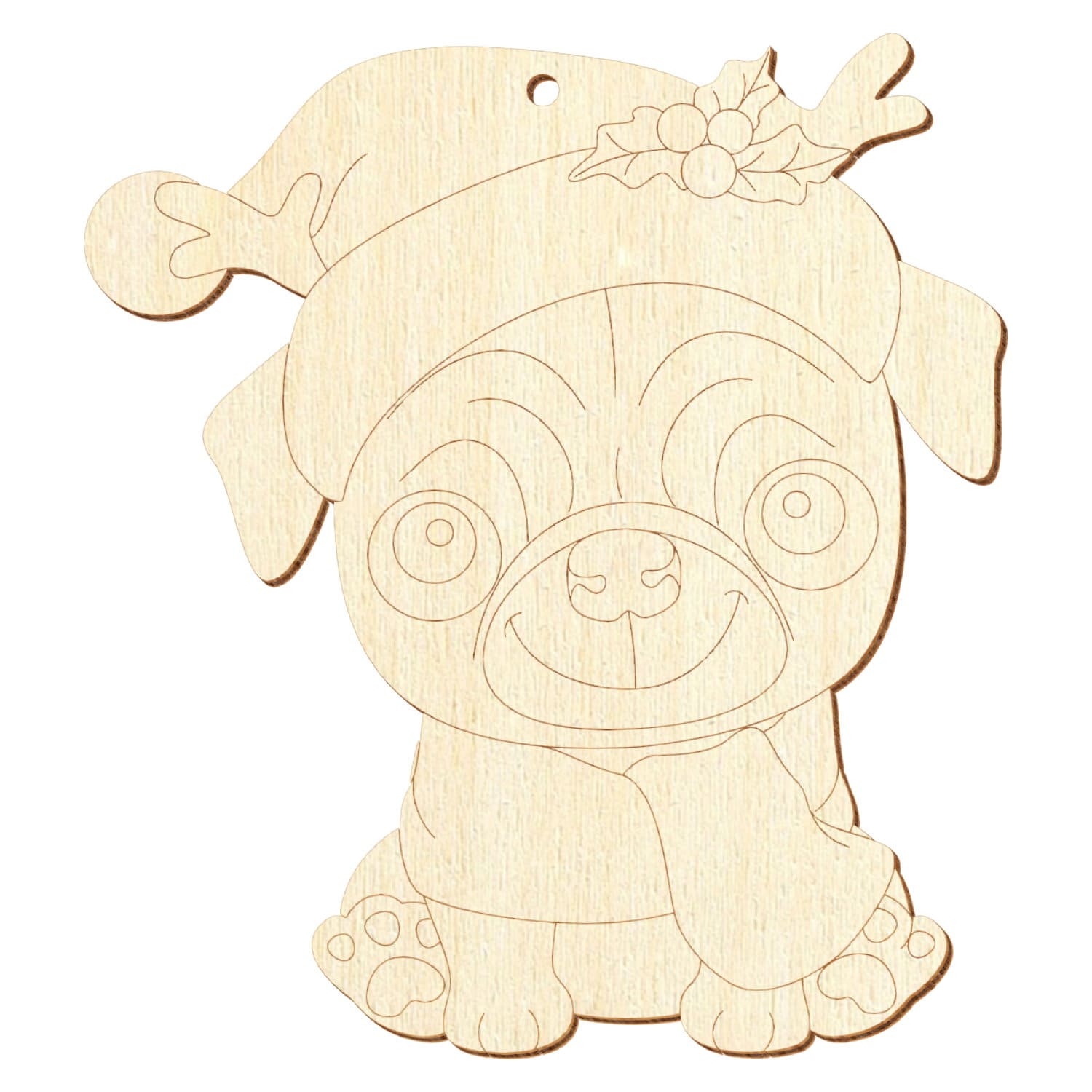 Weihnachtshund V2 Holz Zuschnitt 5-50cm