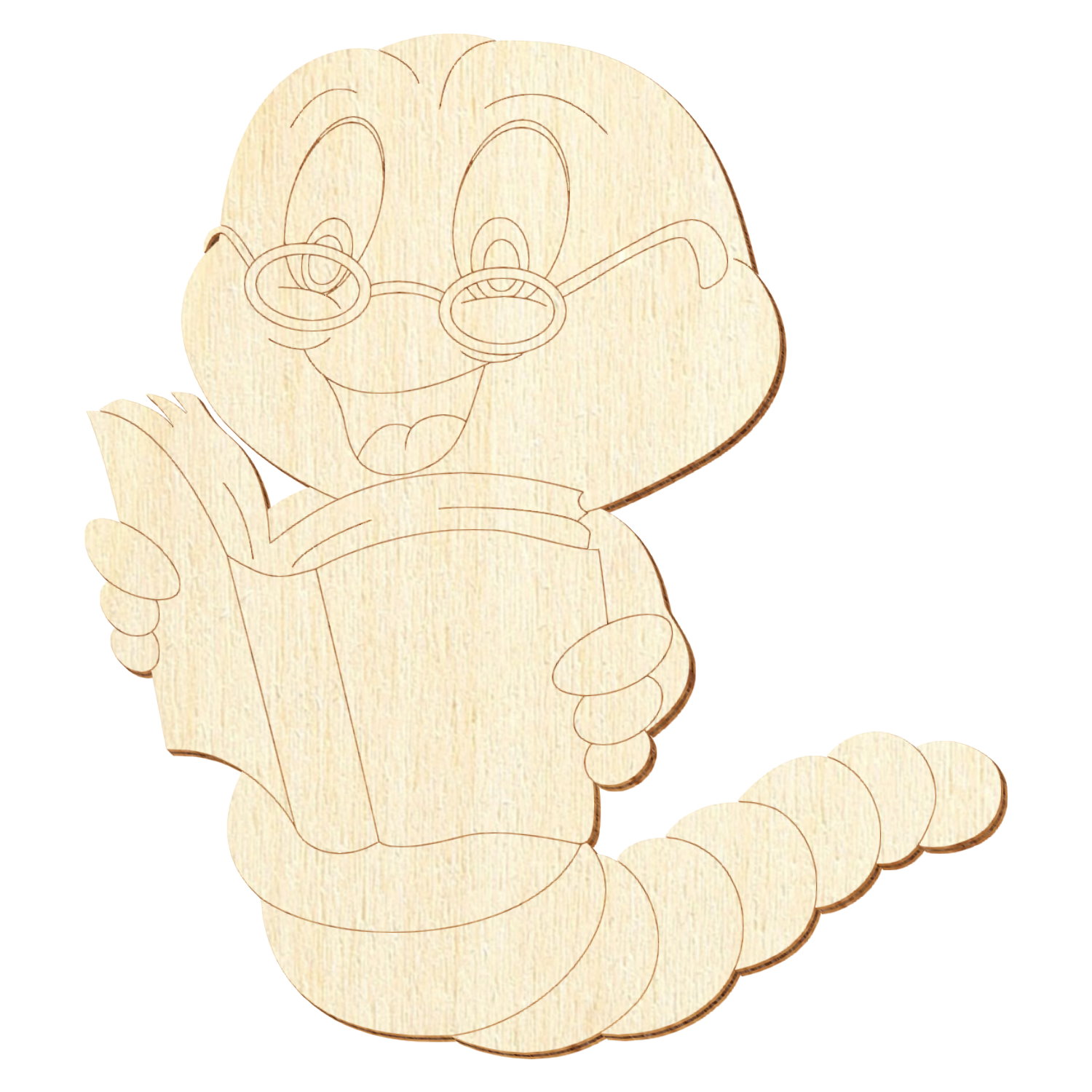 Bücherwurm Holz Zuschnitt 5-50cm