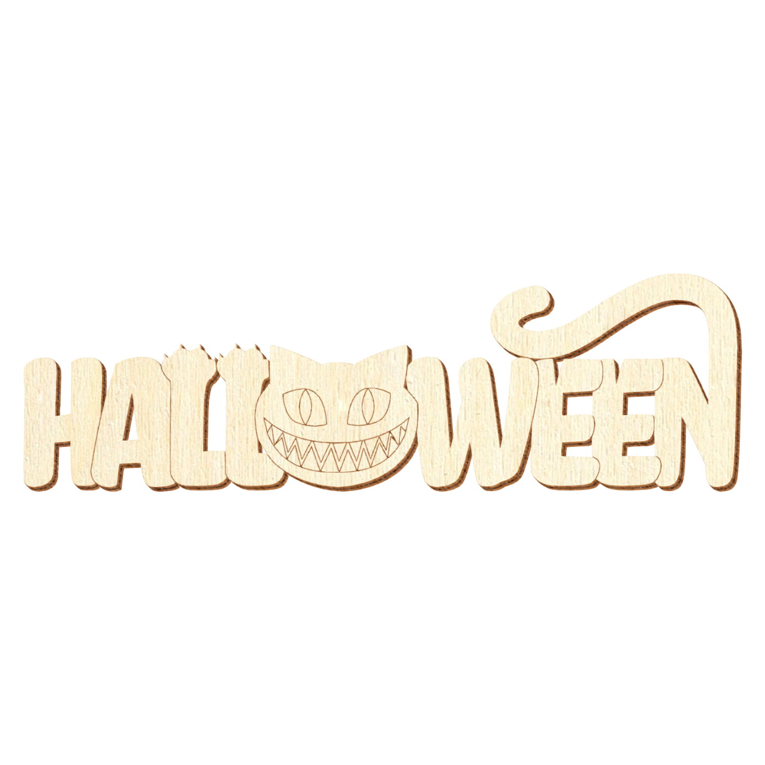 Halloween Schriftzug Holz Zuschnitt 5-50cm