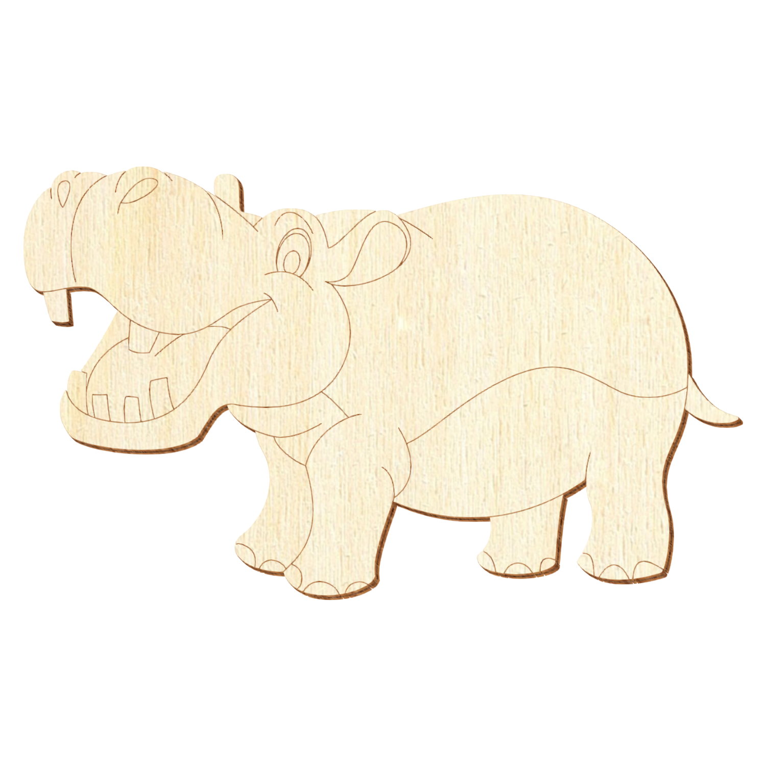 Hippo Flusspferd V2 Holz Zuschnitt 5-50cm