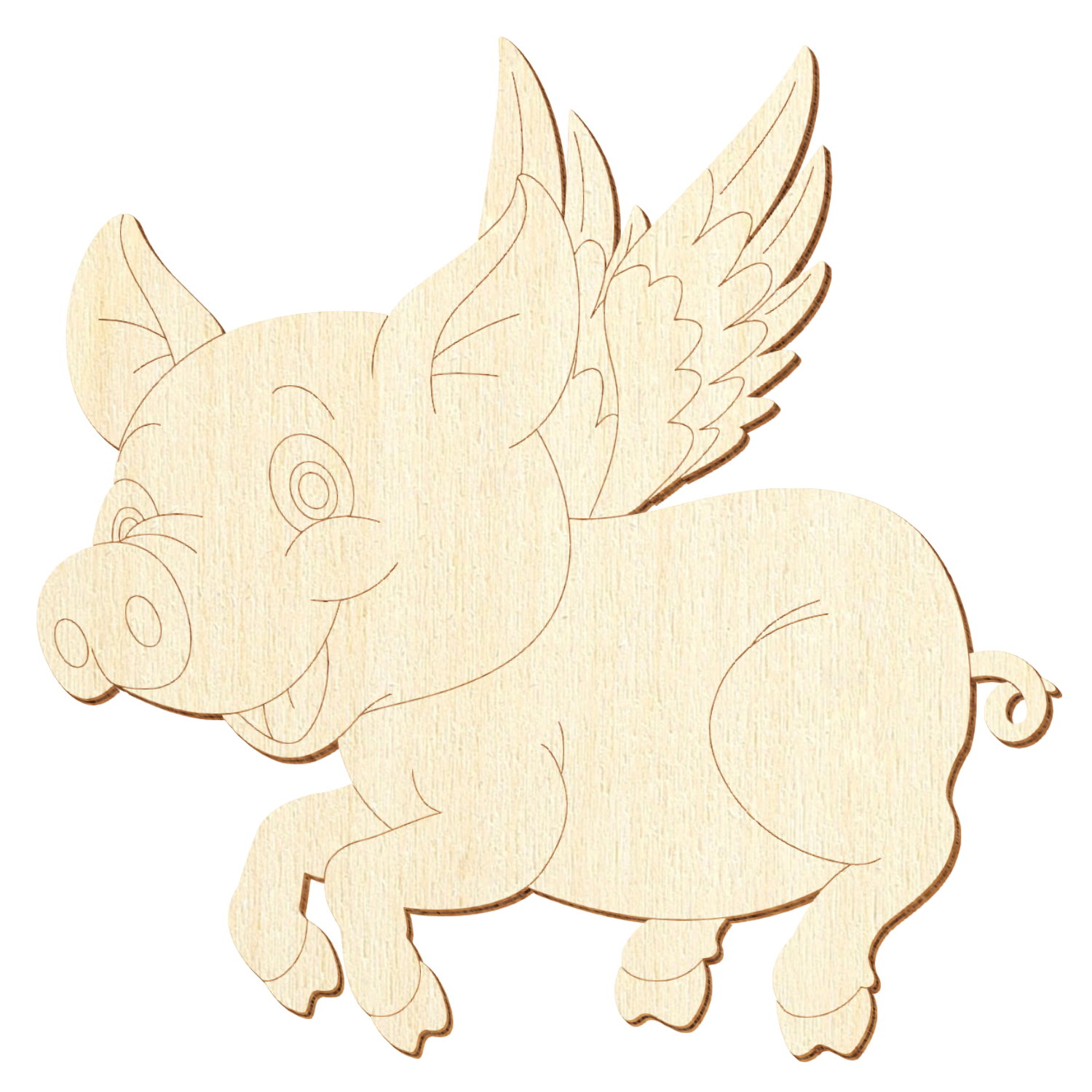 Fliegendes Schwein V2 Holz Zuschnitt 5-50cm