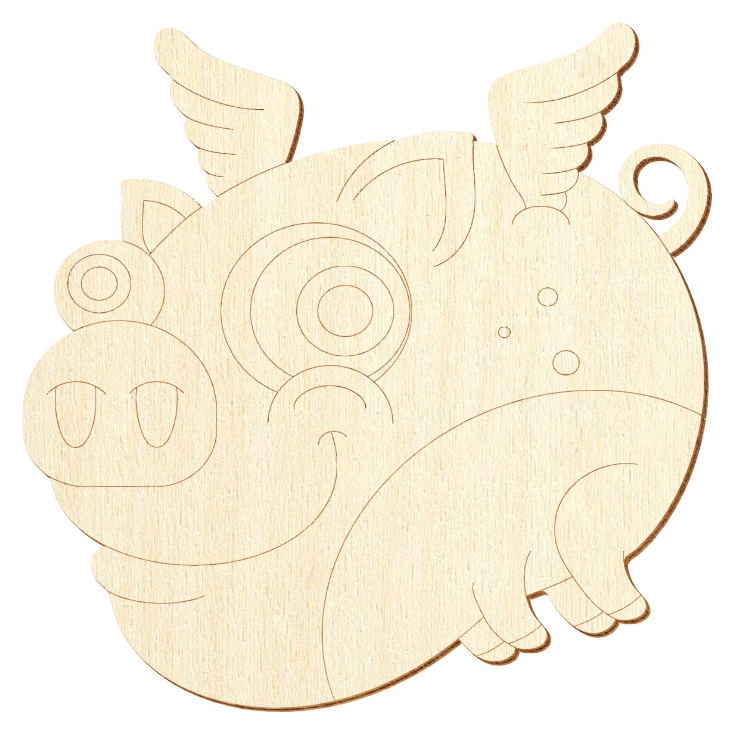 Fliegendes Schwein V3 Holz Zuschnitt 5-50cm