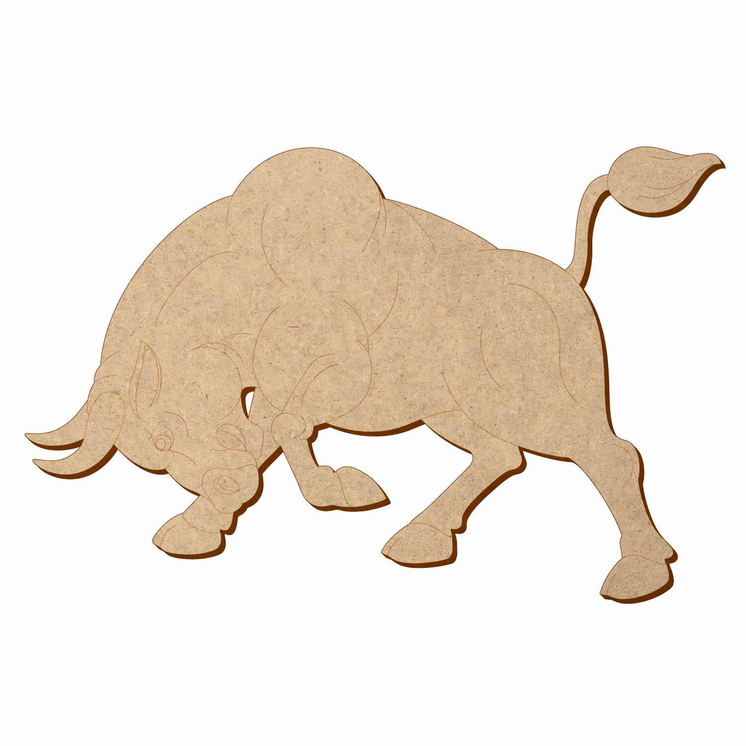 Wütender Stier aus MDF Zuschnitt 5-50cm