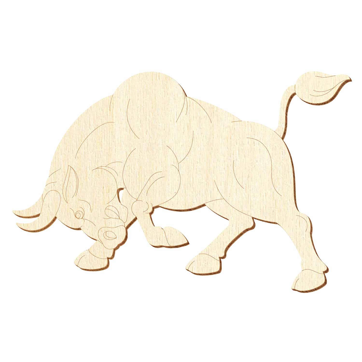 Wütender Stier Holz Zuschnitt 5-50cm