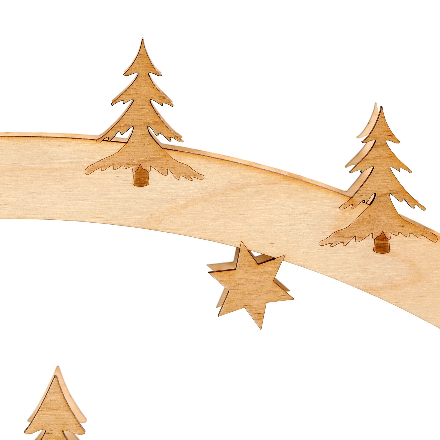 Lichterbogen Blockhütte - Schwibbogen aus Holz mit 10er Lichterkette - Detail5