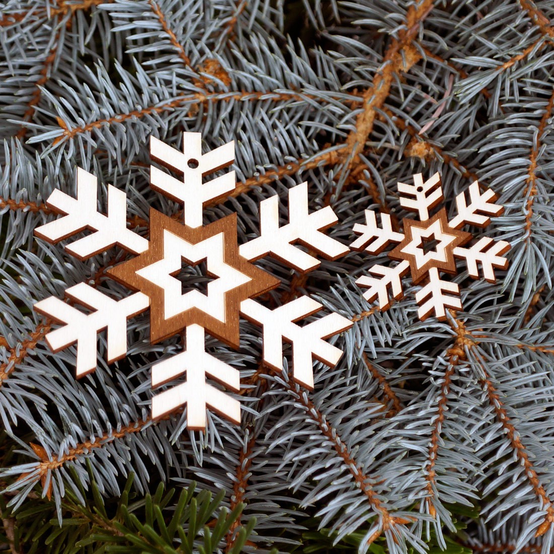 2er Set Baumschmuck Schneeflocken - Set3