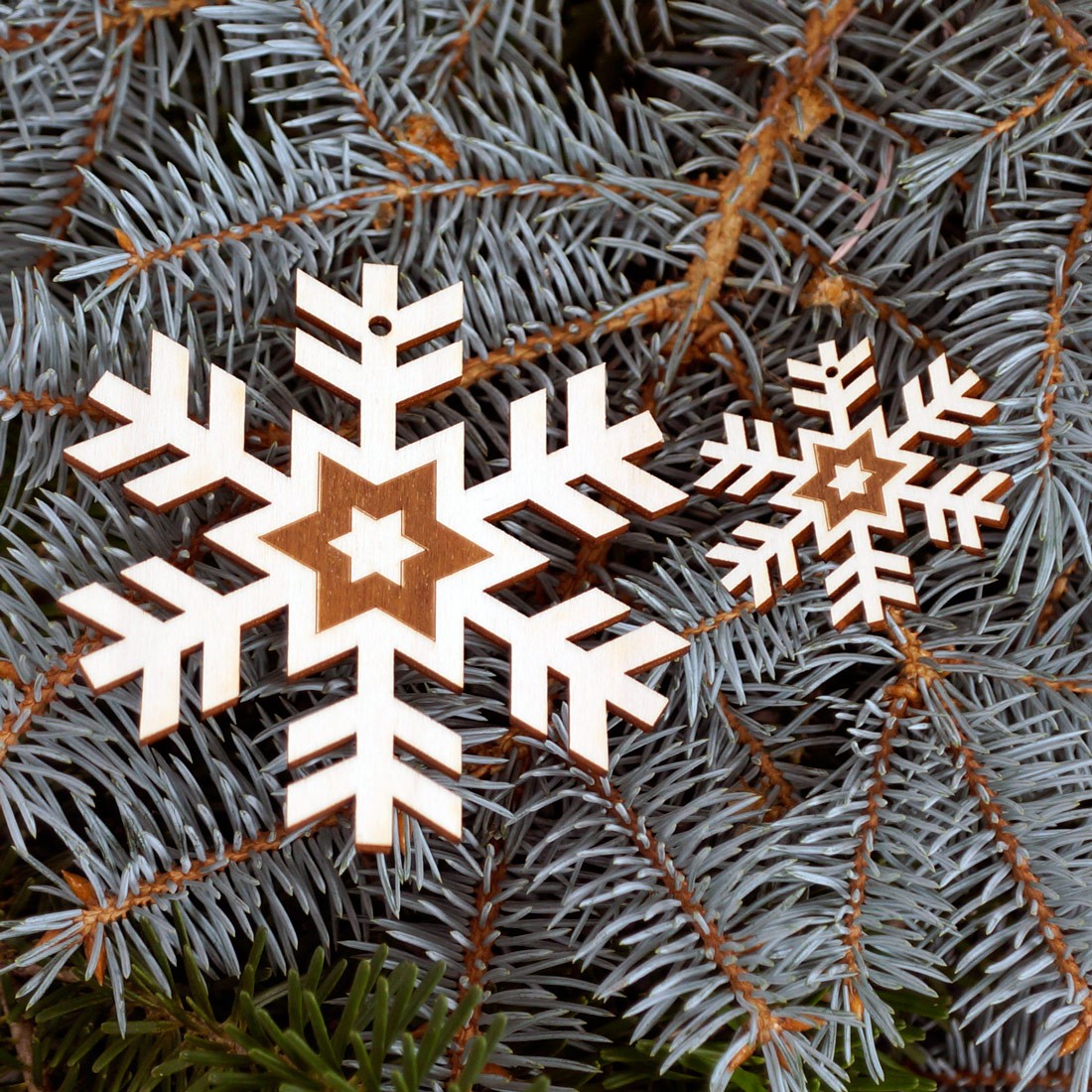 2er Set Baumschmuck Schneeflocken - Set4