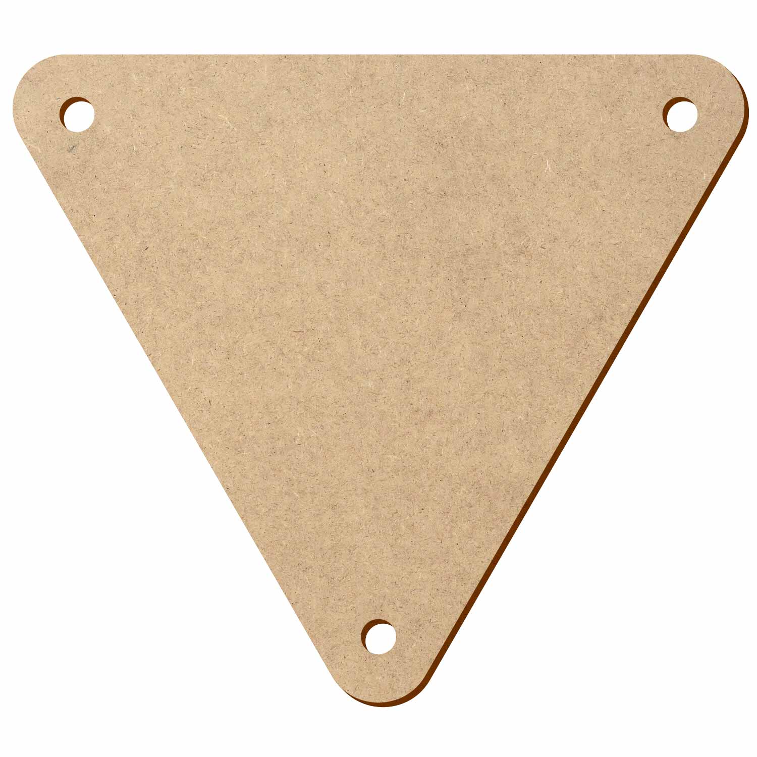 Dreieck gerundet mit 3 Löchern MDF Zuschnitt 5-50cm