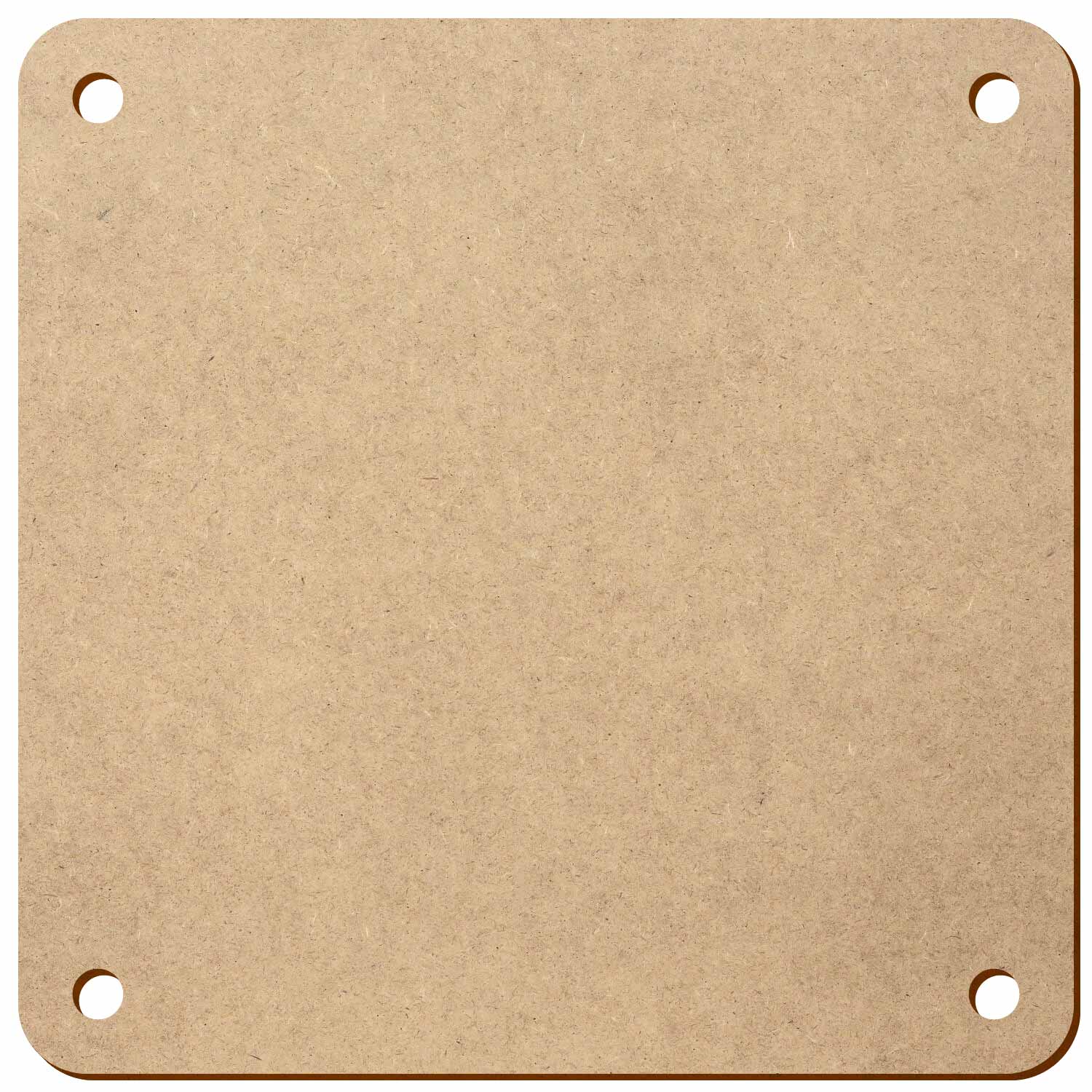 Quadrat gerundet 4 Löcher MDF Zuschnitt 3-50cm