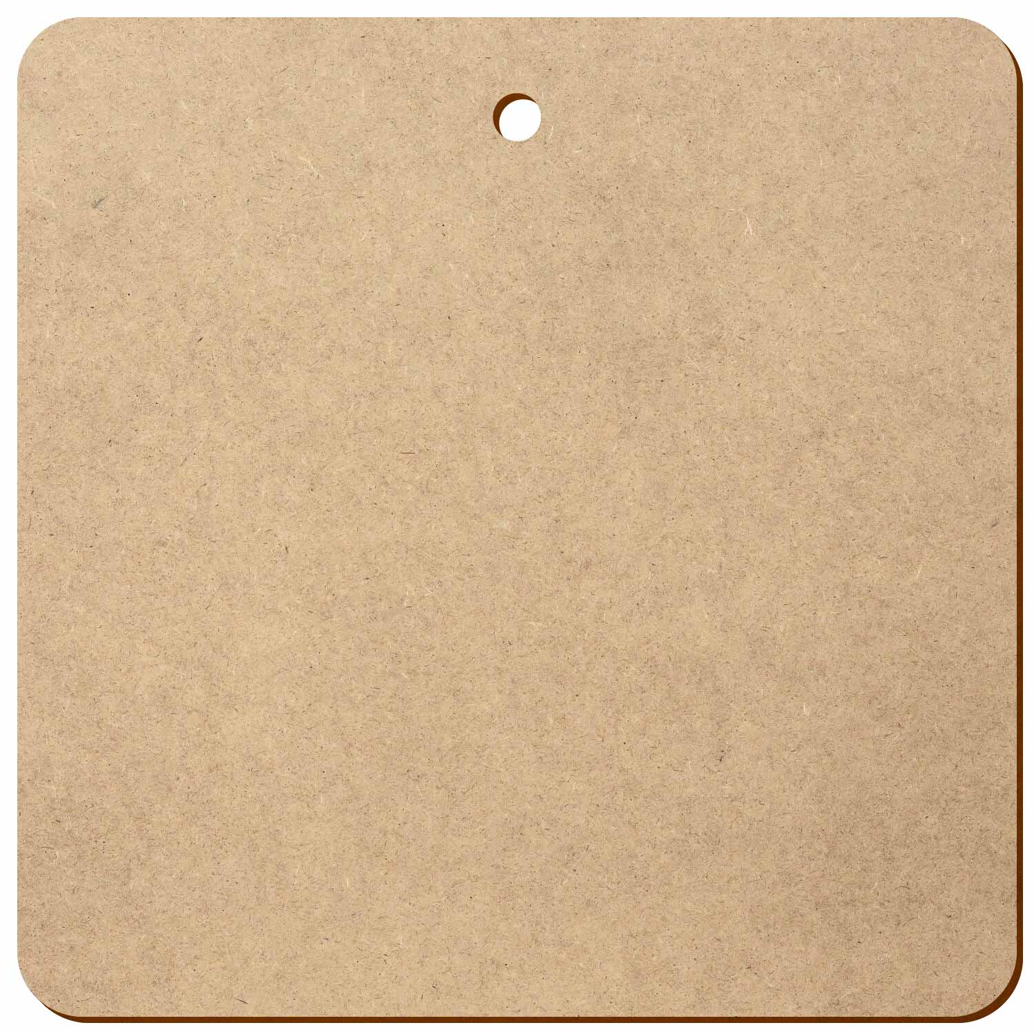Quadrat gerundet 1 Loch oben mittig MDF Zuschnitt 3-50cm