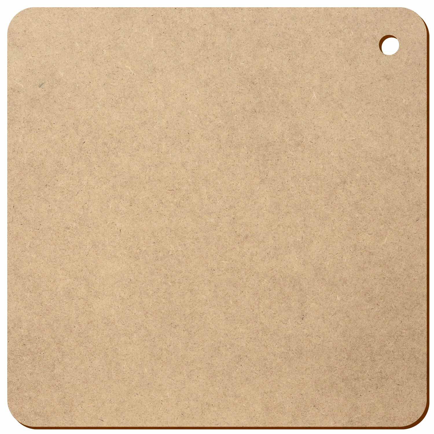 Quadrat gerundet 1 Loch oben rechts MDF Zuschnitt 3-50cm