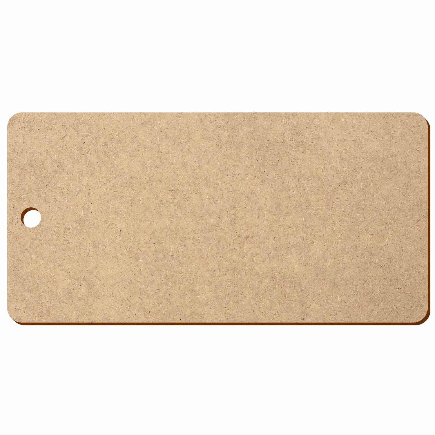 Rechteck gerundet 1 Loch MDF Zuschnitt 3-50cm