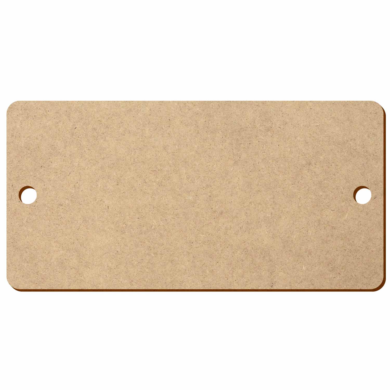 Rechteck gerundet 2 Löcher V1 MDF Zuschnitt 3-50cm