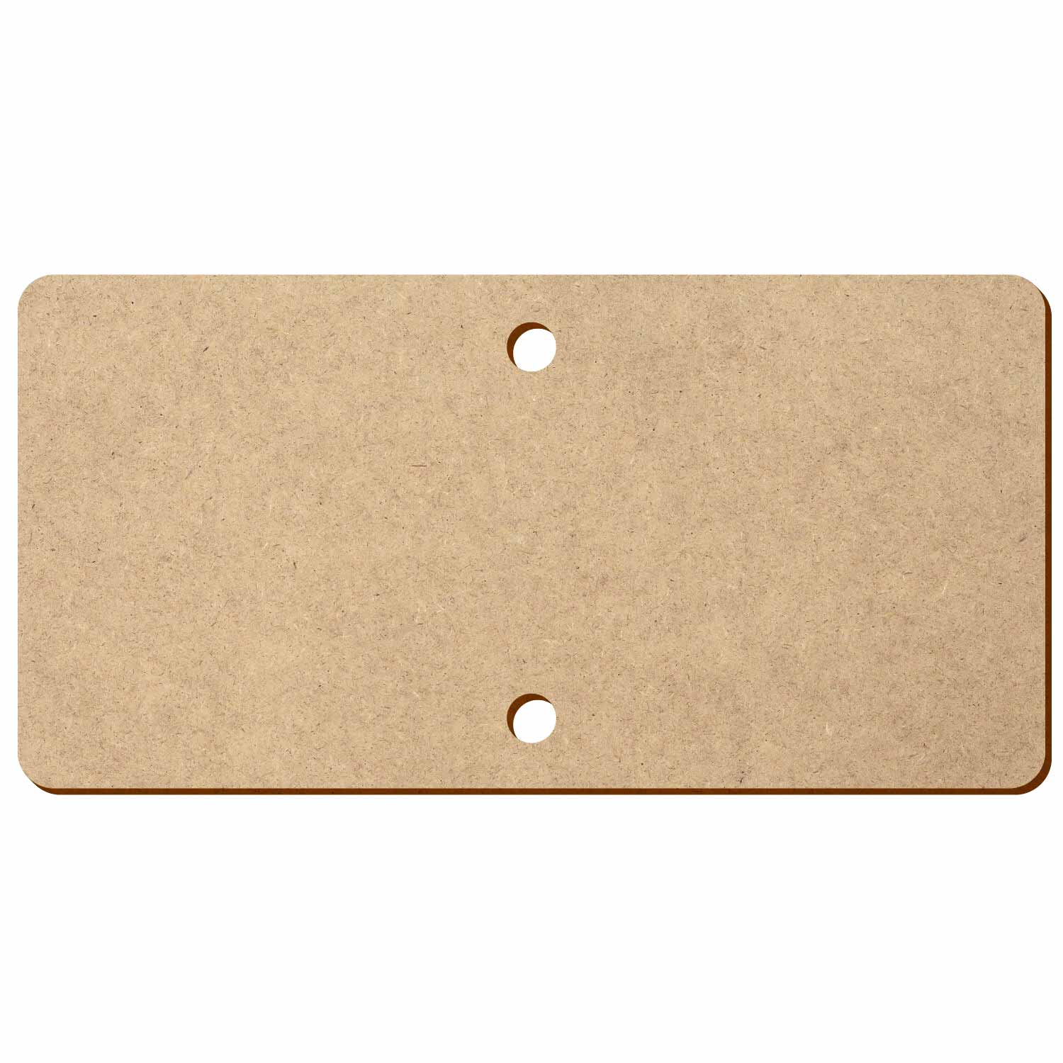 Rechteck gerundet 2 Löcher V2 MDF Zuschnitt 3-50cm