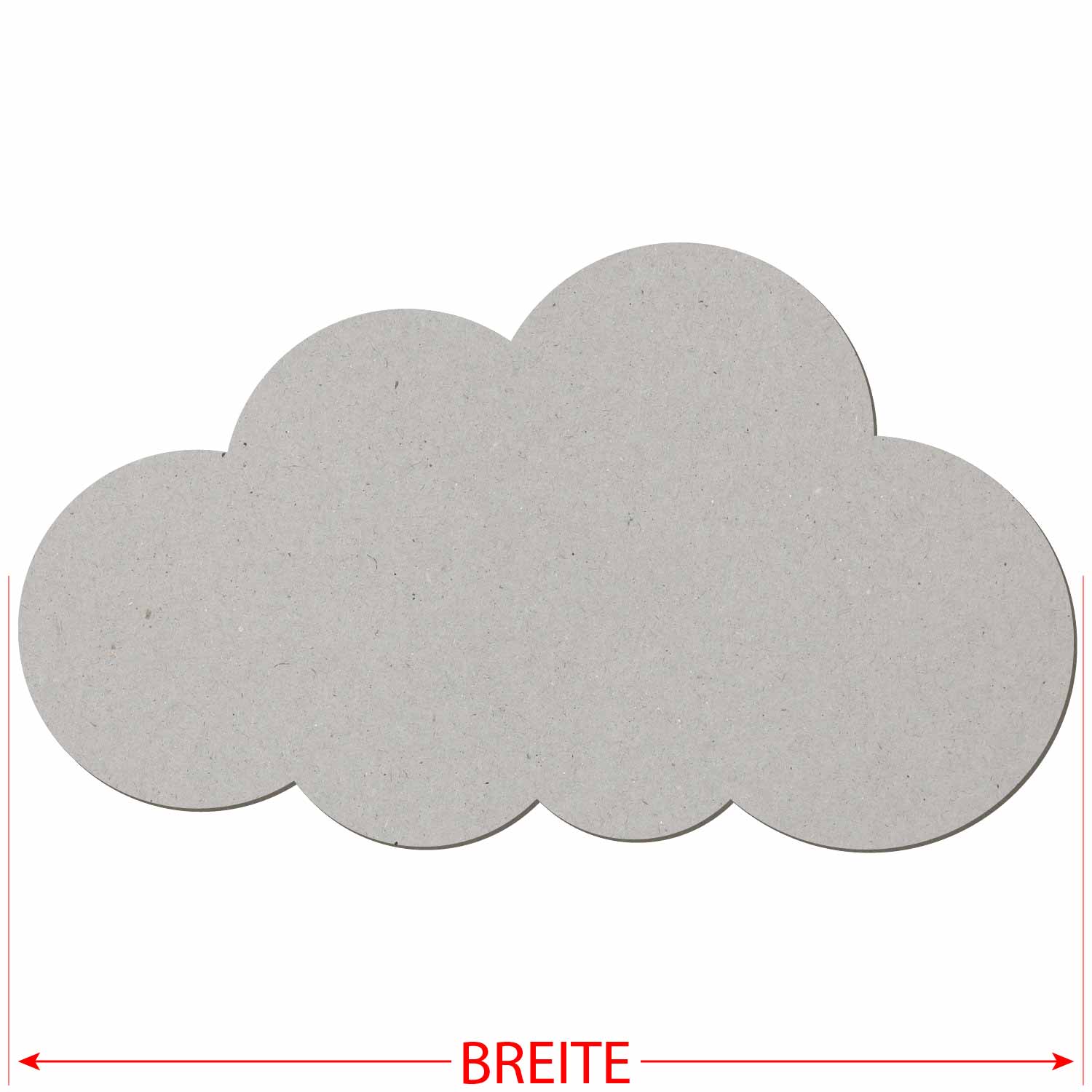Pappe Wolken V1- 3-50cm Basteln Deko - Maßbild